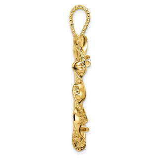 14k Yellow Gold 27mm Fancy Twisted Ribbon Prong Coin Bezel Pendant - Fits 1/2 oz American Eagle, US $10 Liberty, and Other Coins