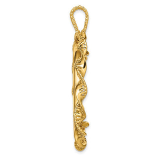 14k Yellow Gold 34.2mm Fancy Twisted Ribbon Prong Coin Bezel Pendant - Fits US $20 Liberty and US $20 St. Gaudens