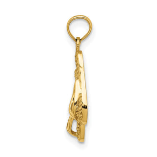 14k Yellow Gold 3-D Cape Cod Double Flip-Flop Pendant
