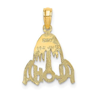 14k Yellow Gold Aloha Palm Tree Pendant