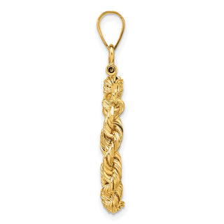 14k Yellow Gold Polished Rope and Diamond-cut 16.5mm x 1.35mm Screw Top Coin Bezel Pendant - Fits 1/10 oz American Eagle and 1/10 oz Krugerrand