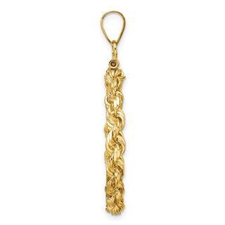 14k Yellow Gold Polished Rope and Diamond-cut 21.6mm x 1.7mmScrew Top Coin Bezel Pendant - Fits US $5 Bald Eagle and US $5 Congressional