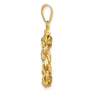 14k Yellow Gold 4mm Rope 13mm Screw Top Coin Bezel Pendant - Fits 2 Pesos and US $1
