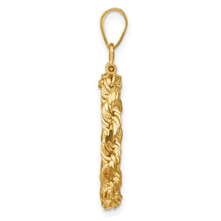 14k Yellow Gold 4mm Rope 15mm Screw Top Coin Bezel Pendant - Fits US $1 Type 2