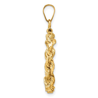14k Yellow Gold 4mm Rope 16.5mm Screw Top Coin Bezel Pendant - Fits 1/10 oz American Eagle and 1/10 oz Krugerrand