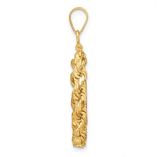 14k Yellow Gold 4mm Rope 17.8mm Screw Top Coin Bezel Pendant - Fits US $2.50 Liberty and Other Coins