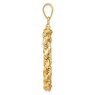 14k Yellow Gold 4mm Rope 21.6mm Screw Top Coin Bezel Pendant - Fits US $5 Bald Eagle and US $5 Congressional