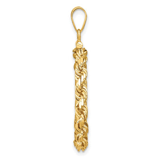 14k Yellow Gold 4mm Rope 22mm Screw Top Coin Bezel Pendant - Fits 1/4 oz American Eagle and Other Coins