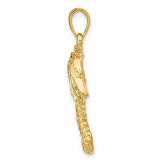 14k Yellow Gold Double Palm Trees Pendant C3333