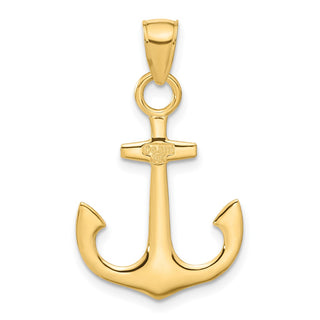 14k Yellow Gold Anchor Pendant C3345