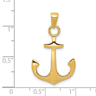 14k Yellow Gold Anchor Pendant C3345