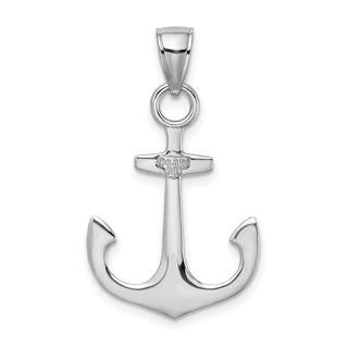 14k White Gold Polished 3-D Anchor Pendant C3345W