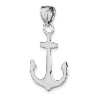 14k White Gold Polished 3-D Anchor Pendant C3345W
