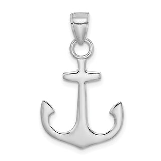 14k White Gold Polished 3-D Anchor Charm C3345W