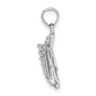 14k White Gold 2-D Conch Shell Charm