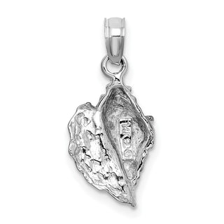 14k White Gold 2-D Conch Shell Pendant