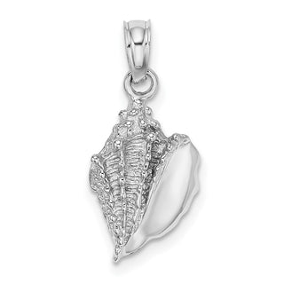 14k White Gold 2-D Conch Shell Charm