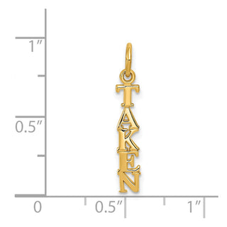 14k Yellow Gold Polished Taken Charm