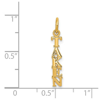14k Yellow Gold Polished Taken Charm