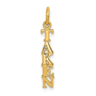 14k Yellow Gold Polished Taken Charm