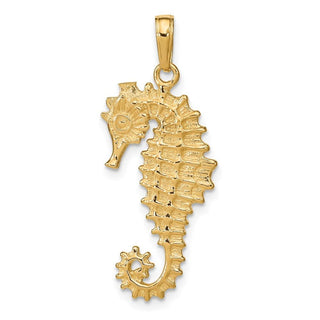 14k Yellow Gold 3-D Seahorse Pendant