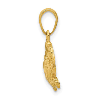 14k Yellow Gold Blue Crab Pendant C3413
