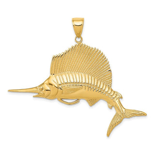 14k Yellow Gold Sailfish Pendant C3425