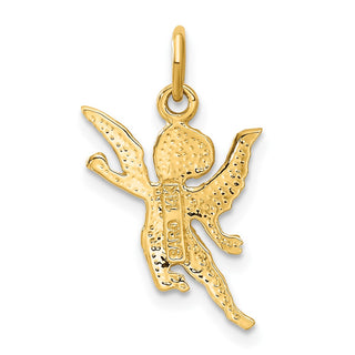 14k Yellow Gold Diamond-Cut Angel Charm