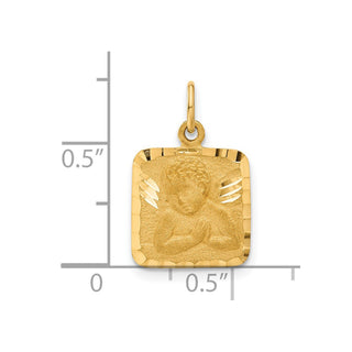 14k Yellow Gold Satin and Diamond-cut Angel Charm C346