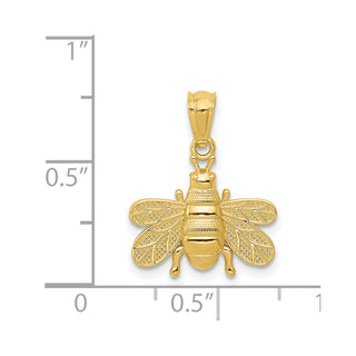 14k Yellow Gold Polished Bee Pendant