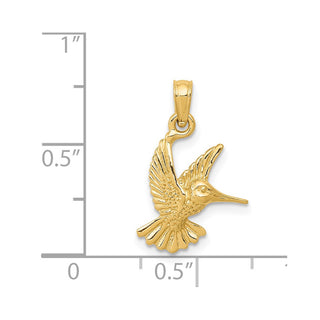 14k Yellow Gold Hummingbird Pendant C3472