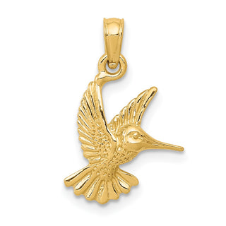 14k Yellow Gold Hummingbird Pendant C3472