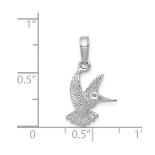 14K White Gold Hummingbird Pendant
