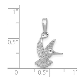 14K White Gold Hummingbird Pendant