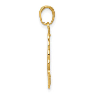 14k Yellow Gold Hummingbird In Round Frame Pendant C3478