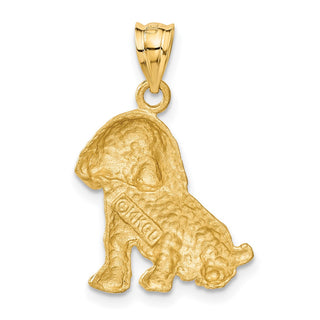 14k Yellow Gold Dog Pendant C35