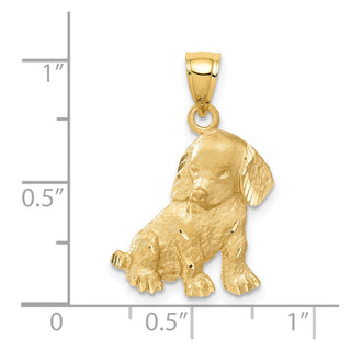 14k Yellow Gold Dog Pendant C35
