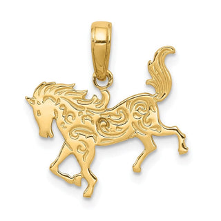 14k Yellow Gold Horse Pendant C3505