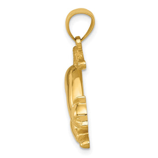 14k Yellow Gold Stretching Cat Pendant