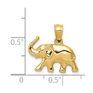 14k Yellow Gold 3-D Elephant Pendant