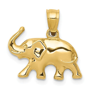 14k Yellow Gold 3-D Elephant Pendant