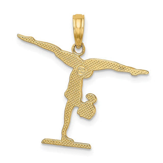 14k Yellow Gold Gymnastics Floor Pendant