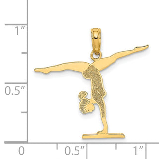 14k Yellow Gold Gymnastics Floor Pendant