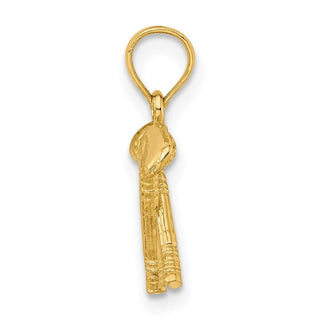 14k Yellow Gold 3-D Golf Clubs With Ball Pendant