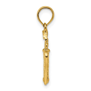 14k Yellow Gold 3-D Golfer In Swing Pendant