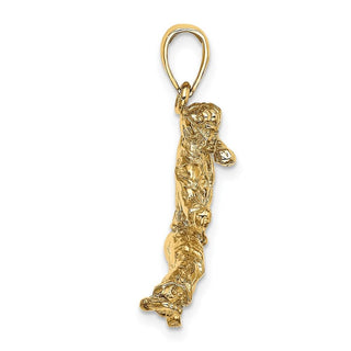 14k Yellow Gold 3-D Karate Man Pendant C3567