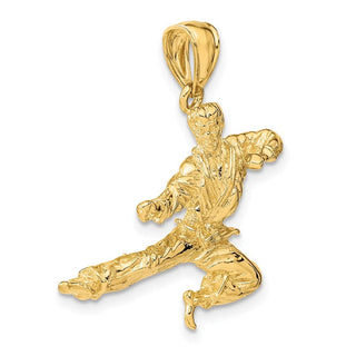 14k Yellow Gold 3-D Karate Man Pendant C3567