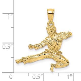 14k Yellow Gold 3-D Karate Man Pendant C3567