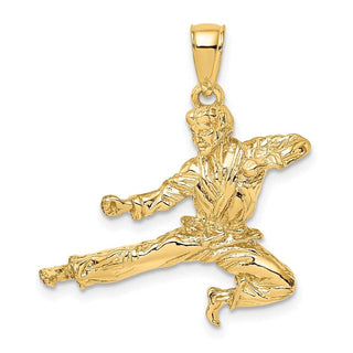 14k Yellow Gold 3-D Karate Man Pendant C3567