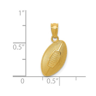 14k Yellow Gold Football Pendant C3582